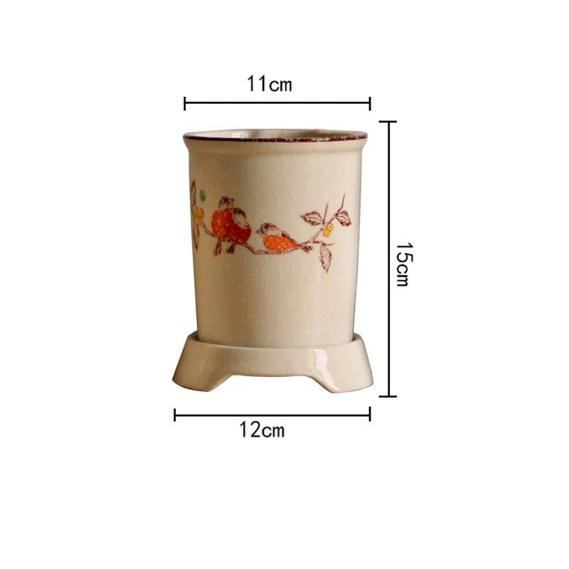 

Керамический держатель для хранения палочек для еды, держатель для палочек для еды в стиле ретро, простая стойка для хранения столовых приборов, ножей, ложек, вилок, кухонные полки