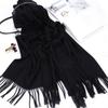 Qiaomeiren Women's Autumn/Winter Tassel Shawl Scarf