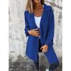 2026 Autumn Winter New Women's Solid Color Lapel Cardigan with Pockets Single Breasted Mid-Length Outerwear