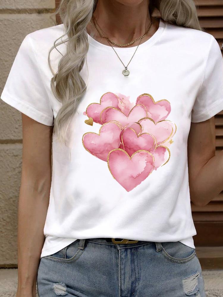 (Asian Size) Tee Top star trend cute 90s Women Fashion Female Clothing T Shirt Woman Print  Short Sleeve Graphic T-shirts