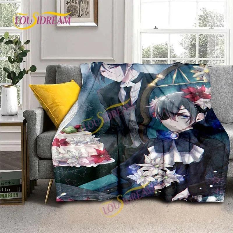 Black Butler Animation Flannel Blanket, Comfortable, Household Picnic Blanket, Suitable for All Seasons