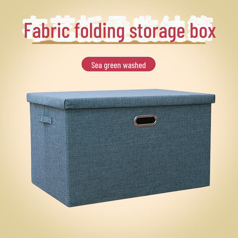 Drawer-Style Folding Storage Basket - Cotton & Linen Fabric
