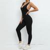 Peach Hip Yoga Jumpsuit: Quick-Dry, Wrinkle-Free, Butt Lift with Stylish Back Design