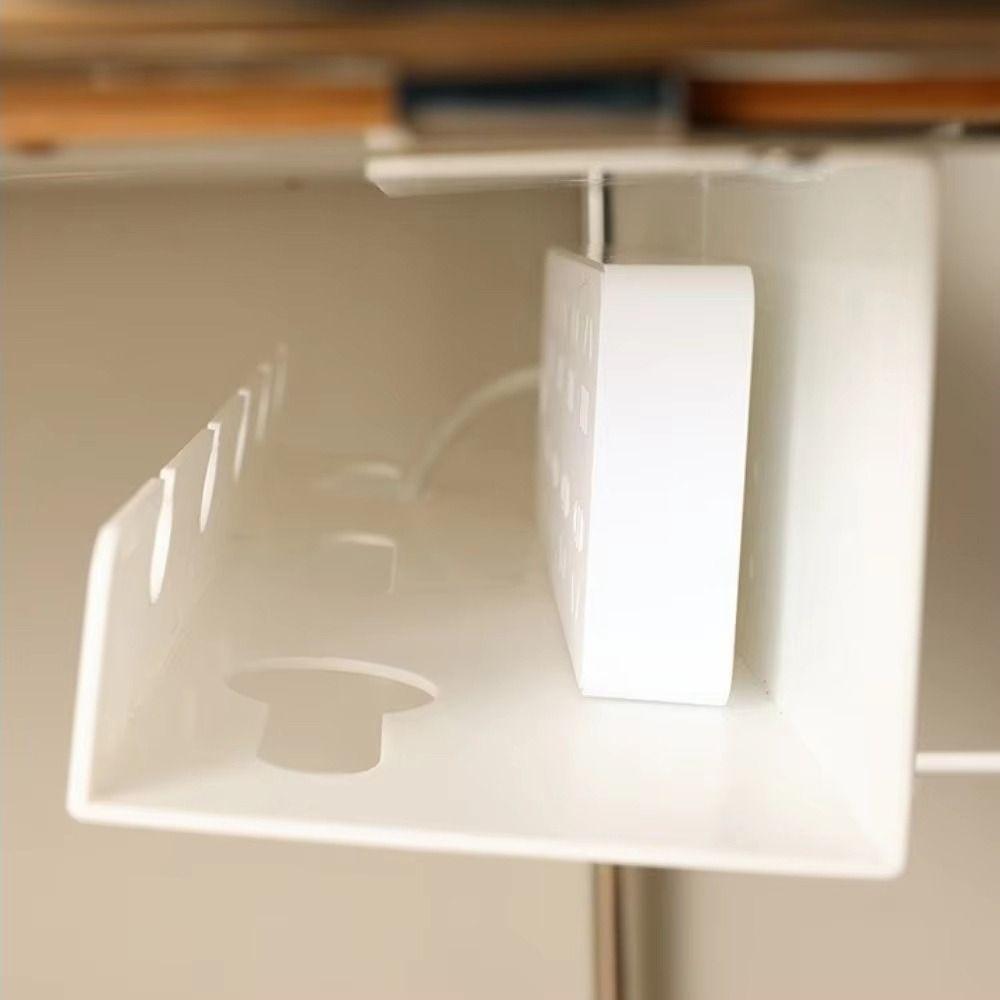 No Drilling Required Under Desk Cable Organizer Wear-resistant Socket Strip Holder  Conference Room