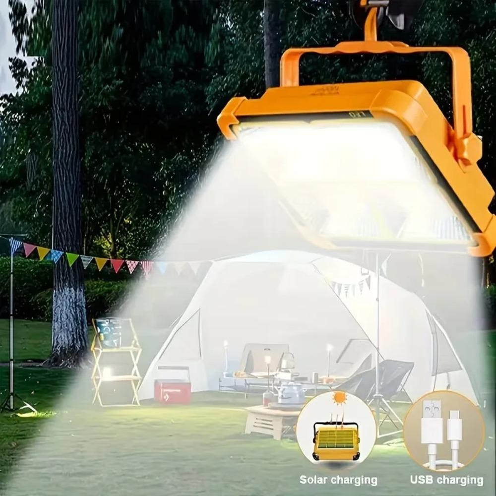 Super Bright Solar Handheld Spotlight - High Power Rechargeable LED Lantern for Outdoor Camping Garden - IP67 Waterproof