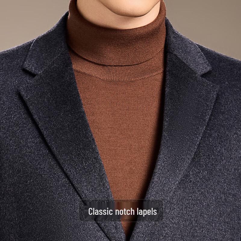 Antonio Men's Cashmere Silk Wool Blend Mid-Length Overcoat