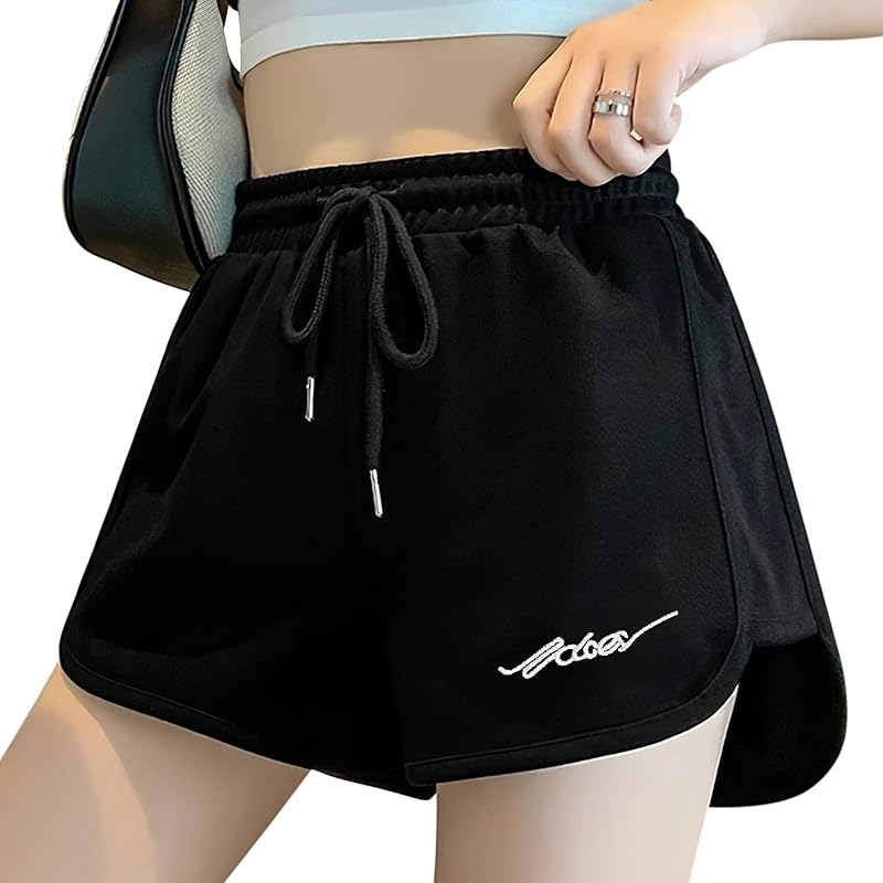

shorts ladies sports shorts summer [Legs lengthening effect, length for easy movement, elastic, pocket included] half pants room wear Soft Thin Sweat