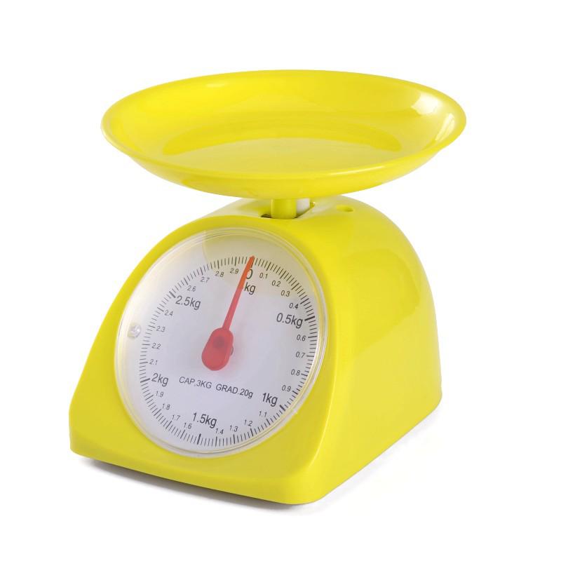 Okrągła mechaniczna waga kuchenna z tacą do ważenia pasków kurczaka, waga gramowa do nauczania w szkole podstawowej