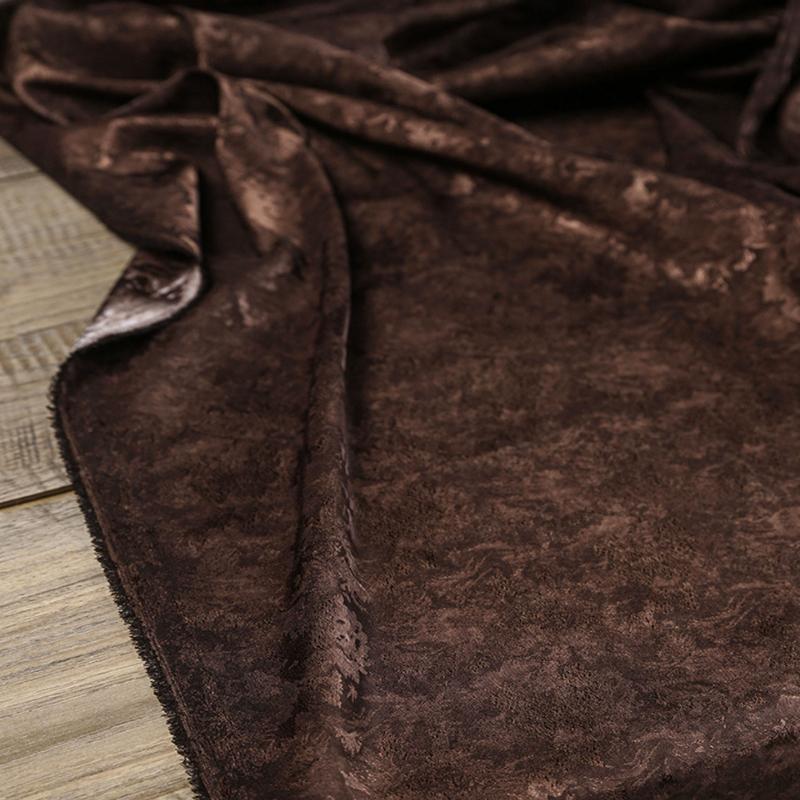 Vintage Brown Jacquard Satin Fabric Soft Worn Texture Dark Pattern Cloth for Sewing Women Shirt Dress Garment Design Material
