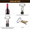 2 Pcs Two-Prong Cork Puller with Cover, Steel Vintage Wine Bottle Opener Champagne Kitchen Bar Corkscrew