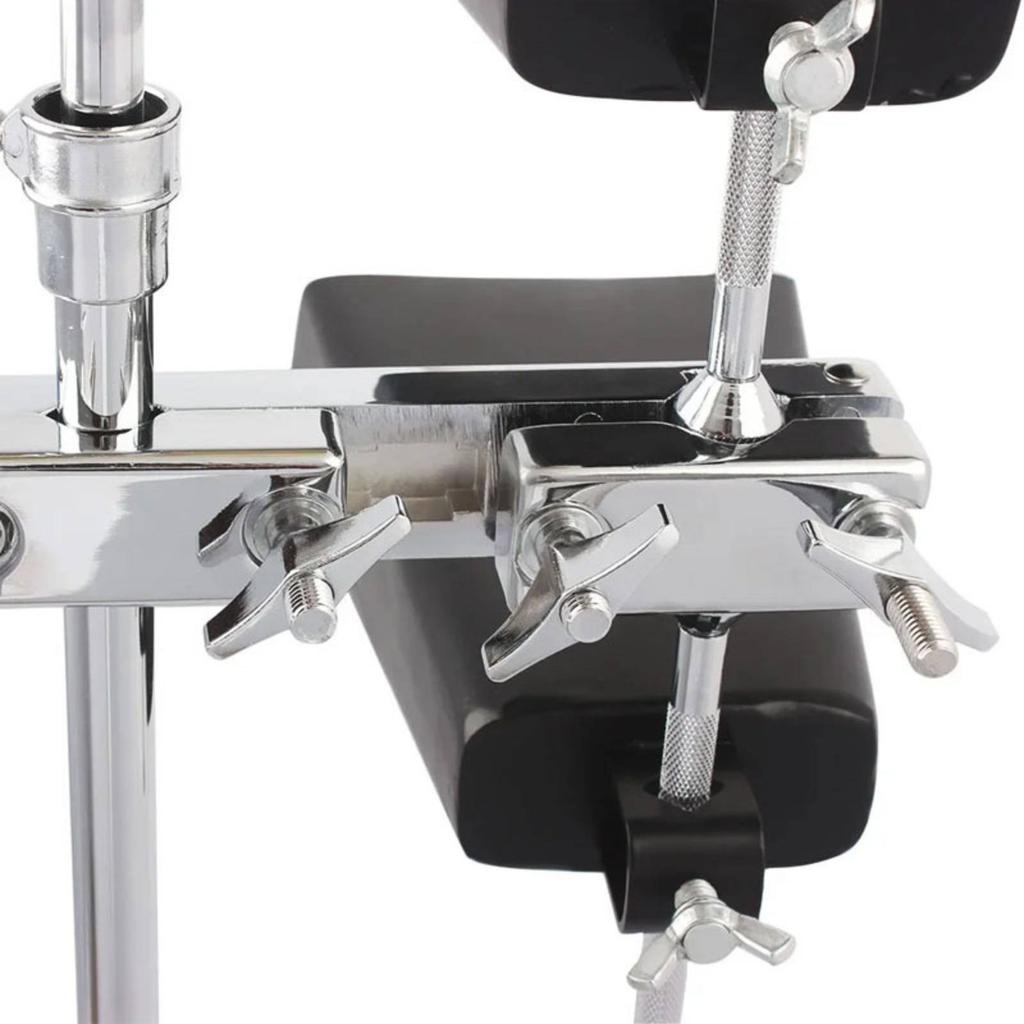 Cowbell And Mount Set 360 Degree Adjustable Cowbell Mounting Bracket L-Rod Percussion Clamp Versatile Drum Kit L-Rod Holder