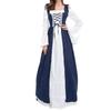 Halloween Dress Maxi Square Neck Royal Vintage Tight Waist Cosplay Dress for Party