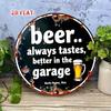 Barweer Vintage Metal Tin Sign 7.87x7.87 Inch Round Aluminum Wall Decor Bar Pub Man Cave Art