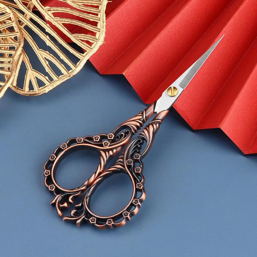 Vintage Style Stainless Steel Sewing Scissors Small Embroidery Scissors Precision Fabric and Wire Cutters for Craft Making PH352