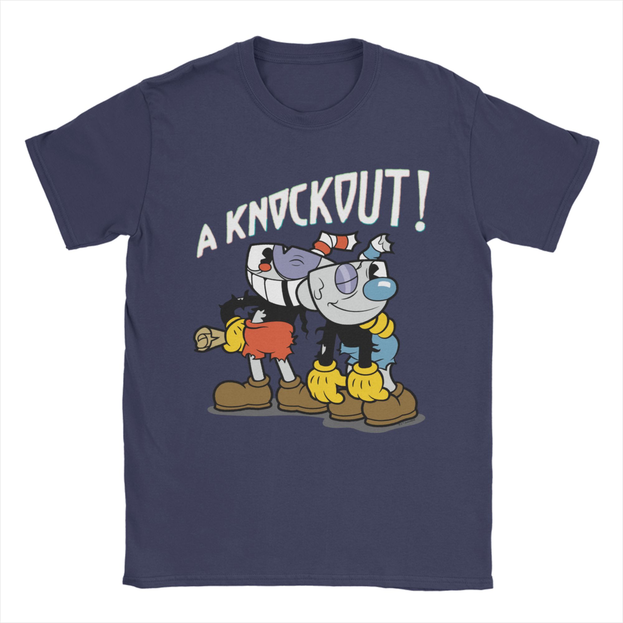 

Cuphead Knockout TShirt Beach 100 Cotton T Shirts For Men Hippie Pattern Tee Shirt Short Sleeve Awesome Top Tees 4XL