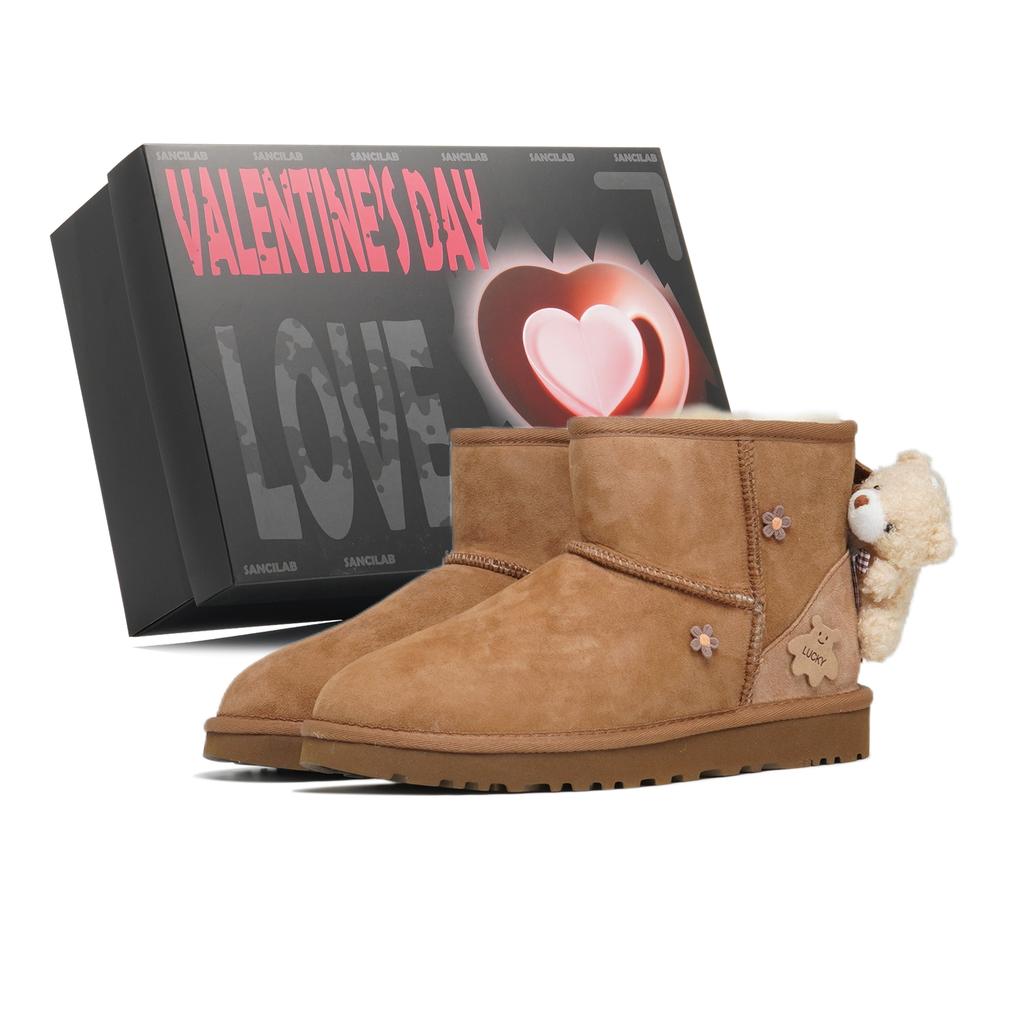 UGG CLASSIC MINI Sheepskin Thermal Women's Shoes Abrasion-Resistant 1016222-CHE(Team-S-BOX)-Random packaging bags