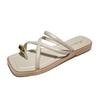 Zapatillas Doradas de Verano para Mujer con Tira Única Antideslizantes para Uso en Casa o al Aire Libre