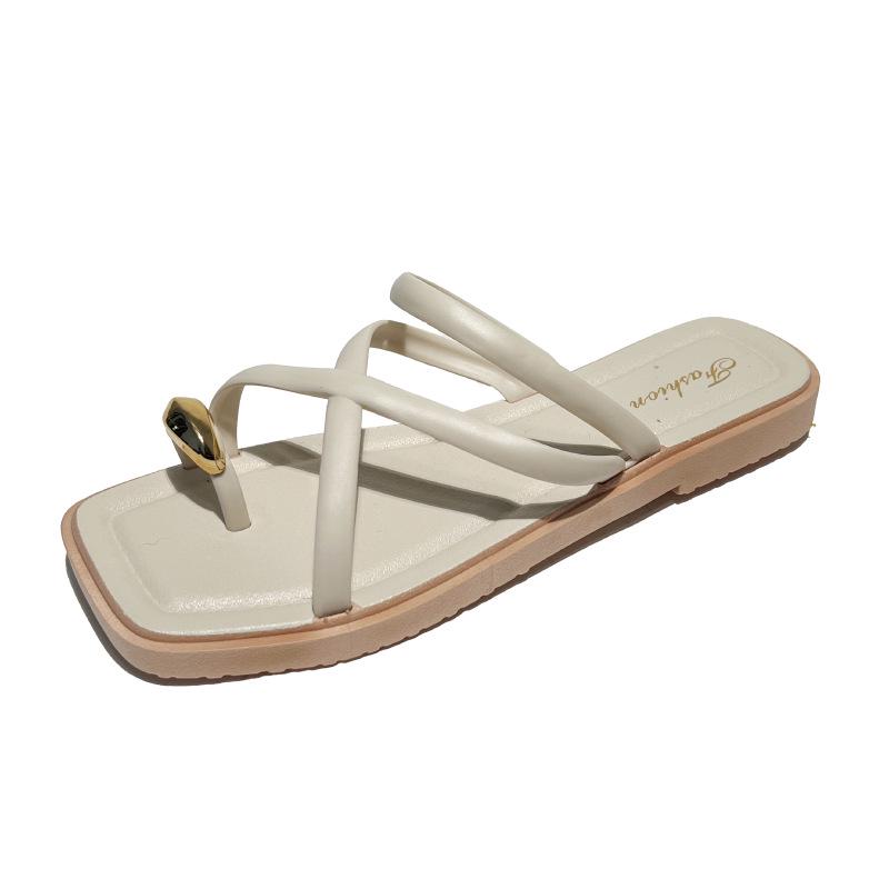 Zapatillas Doradas de Verano para Mujer con Tira Única Antideslizantes para Uso en Casa o al Aire Libre