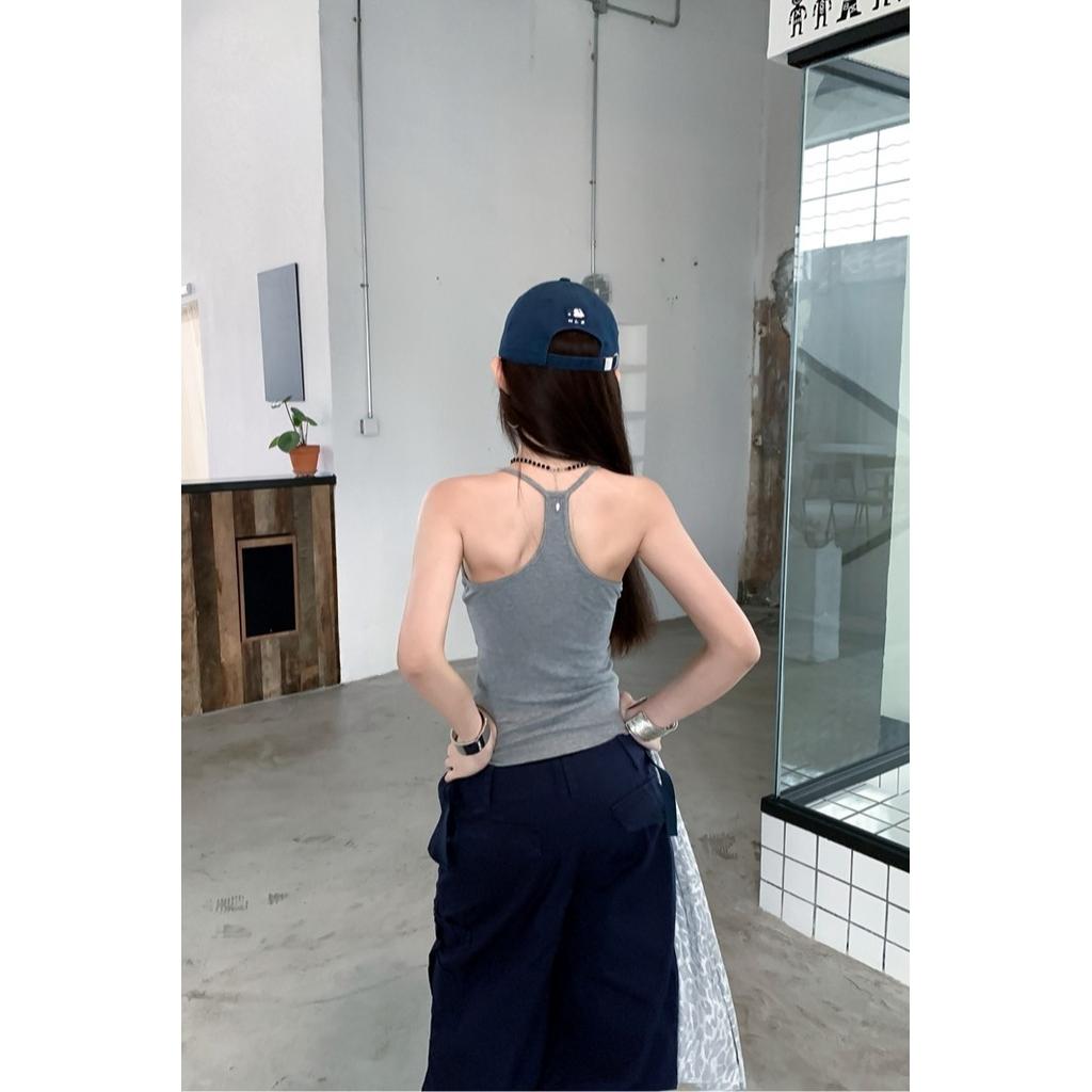 Pure desire U tie chest pad suspender vest women's summer thin shoulder strap suspender sleeveless backless top