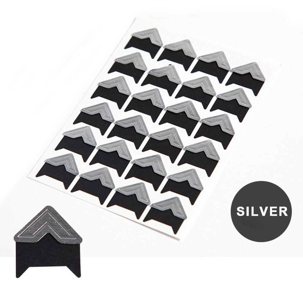 

120PCS Corner Stickers Black Gold White Sliver Brown DIY Vintage Sticker Scrapbook Self-Adhesive Photo Album Accessories Decor