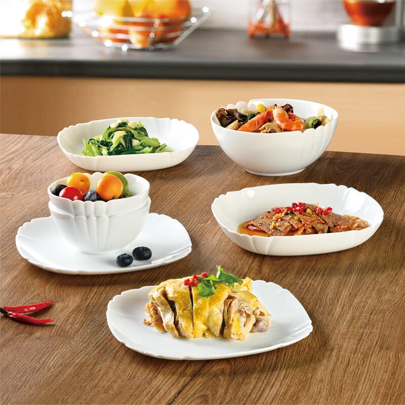 

Luminarc Routesha White Jade 7-Piece Dinnerware Set