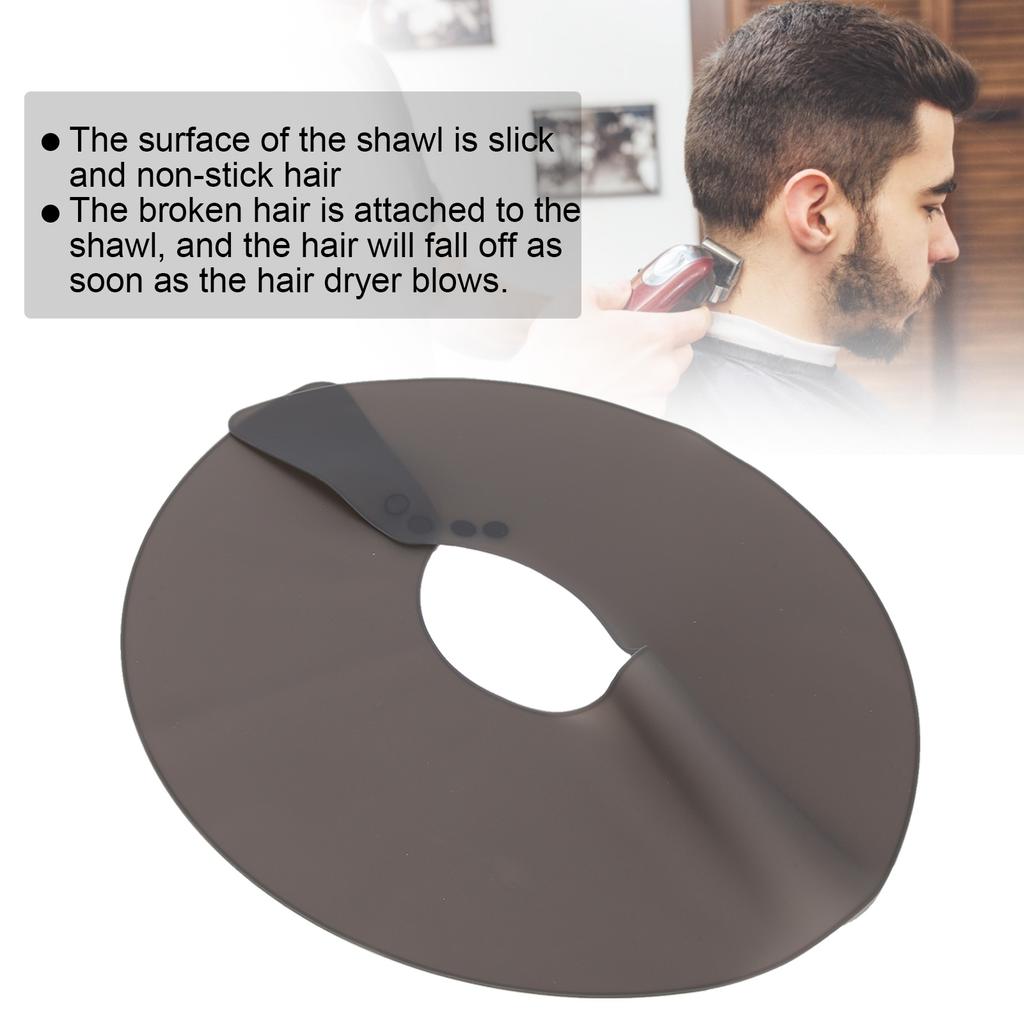 Mantella per Parrucchiere in Silicone per Taglio e Tintura Capelli, Mantellina Impermeabile per Acconciatura, Rotonda, Nera