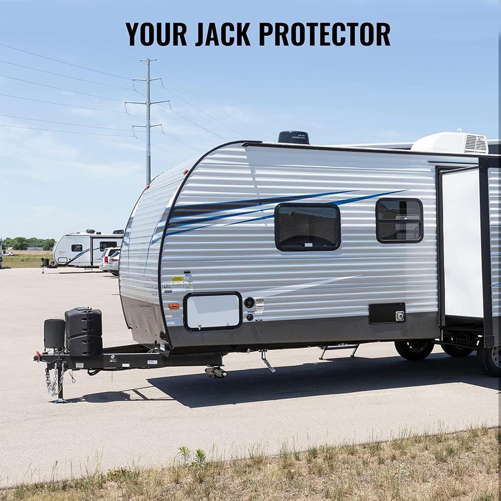 Electric Tongue Jack Cover, Waterproof 420D Oxford Fabric Protective Cover with Drawstring, Universal for RV Travel