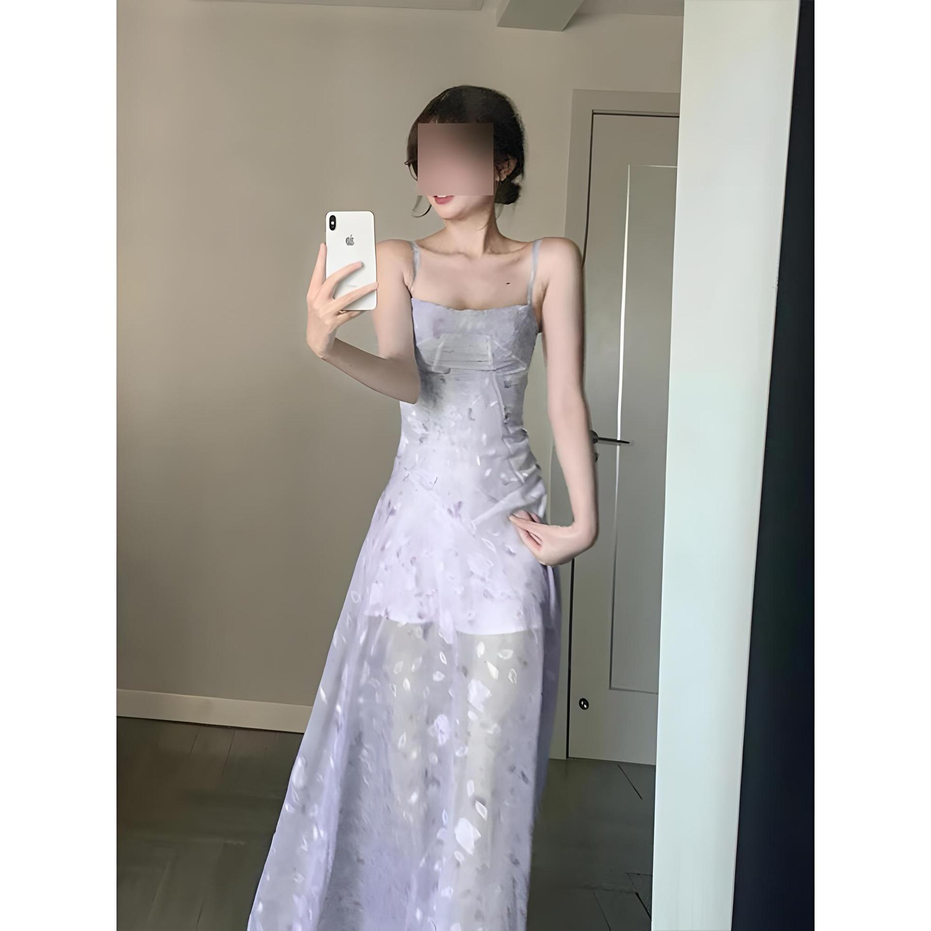 

Темпераментное платье принцессы детское летнее повседневное новое маленький человек чистая талия тонкая сладкая юбка XL- (recommended 110-60kg) фиолетовый