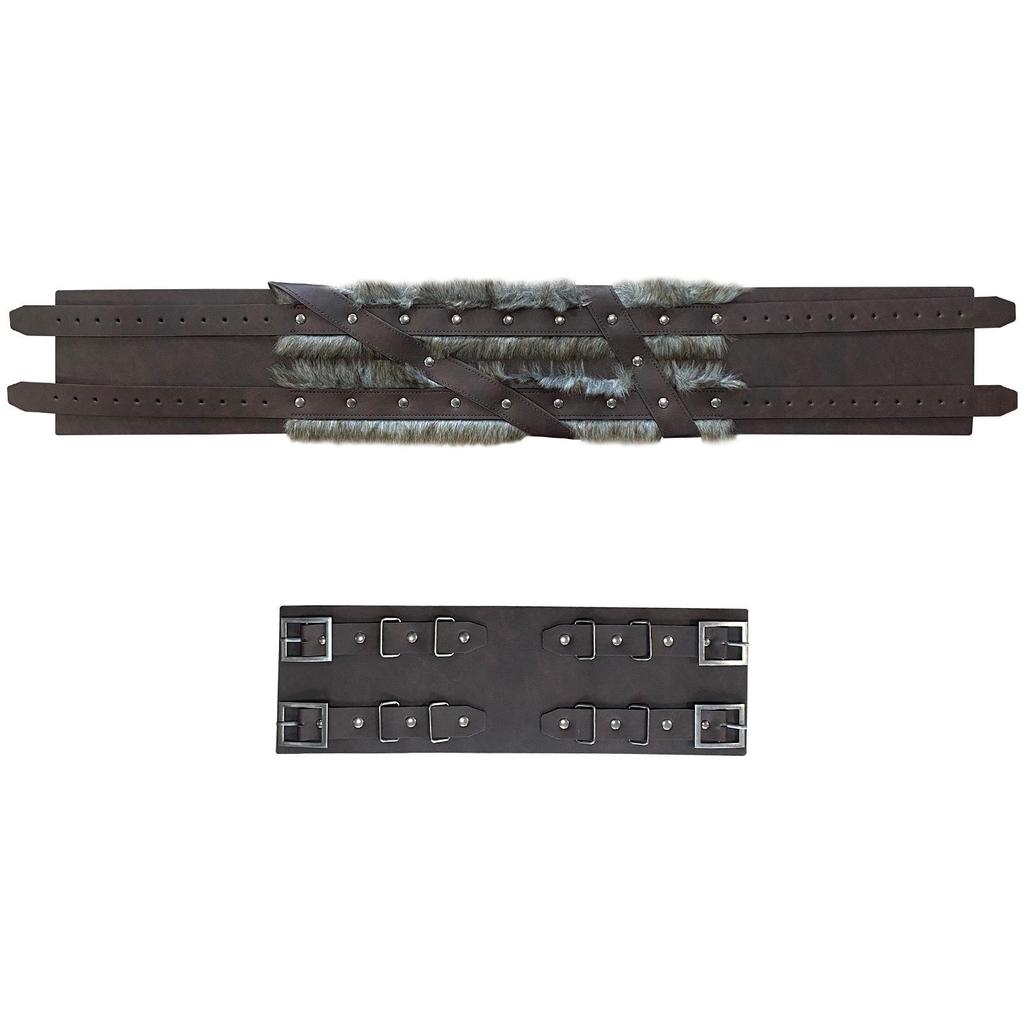 Medieval Nordic Viking Style Raw Edge Wide Belt Vintage Cosplay Props