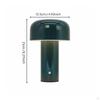 Mushroom Table Lamp Portable Power Retro Light Metal Body Cordless Bedside for