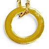 Excellent CELINE Circle Logo Design Chain Necklace Pendant Accessory gold Used