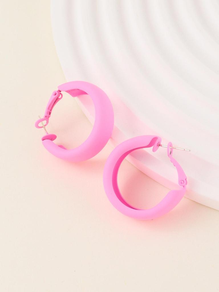 Vibrant C-Shaped Candy Color Hoop Earrings: Trendy, Cute, and Fashionable for Women