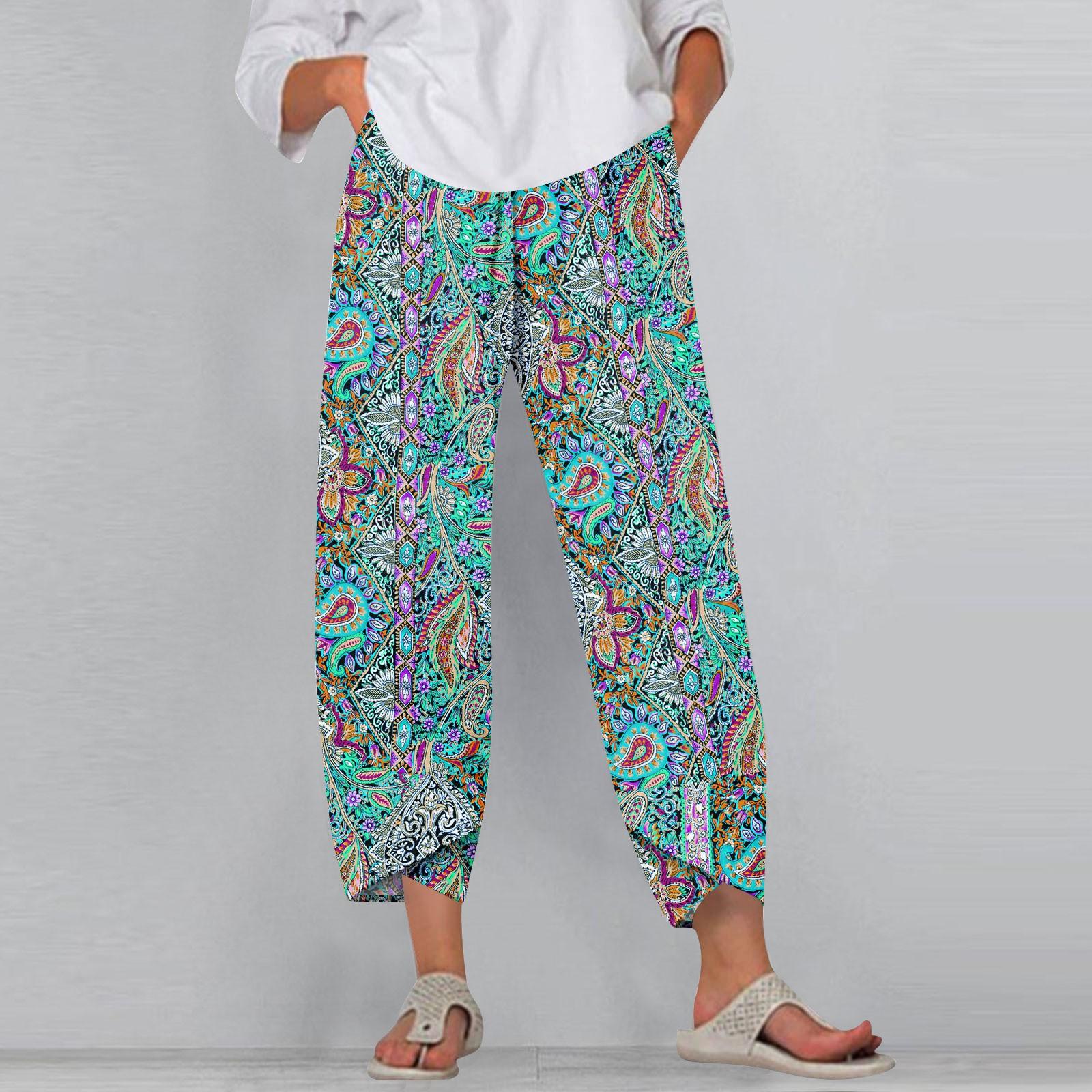 

Женские брюки с карманами Повседневные брюки Брюки для женщин Летние повседневные брюки с широкими штанинами и эластичным поясом с карманами XL небесно-голубой