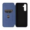 Compatible with Samsung A55 5G Global: Carbon Fiber Leather Flip Phone Case