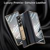 for Samsung Galaxy Z Fold 6 Phone Case [Luxury Premier Genuine Leather] [Full Body Hinge Protection] [Built-in Screen Protector] [Kickstand Slim