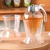 Dispenser per miele da cucina da 180 ml con coperchio in acciaio inossidabile, senza gocciolamento, in vetro, a forma di diamante, dispenser per sciroppo a tenuta stagna, bottiglia di olio d'oliva, salsa, aceto