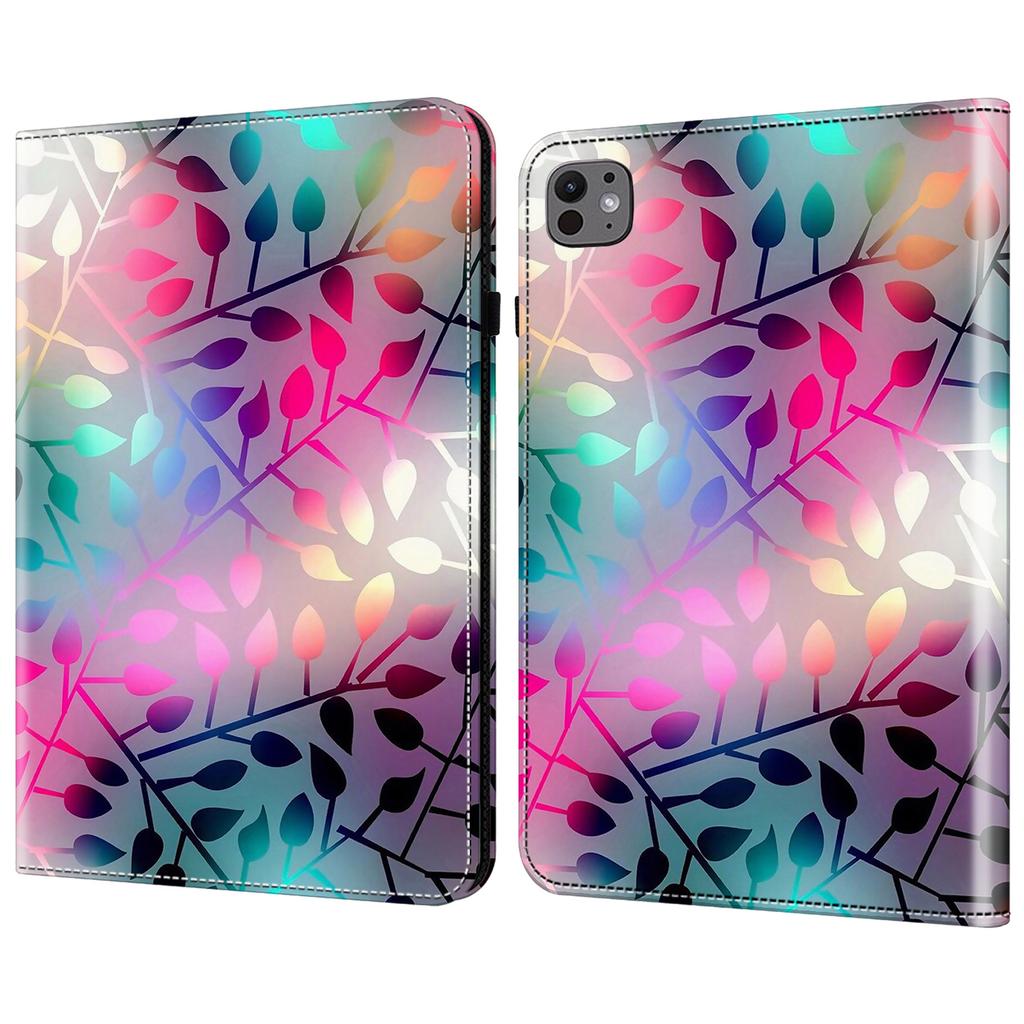 For iPad Pro 13 (2024) Stand Case Pattern Printed Leather Tablet Flip Cover
