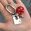 Porte-clés Cœur Rouge Un Dé Dé Charms de Sac Porte-clés de Voiture Exquis Unisexe Décoration de Sac à Dos pour Couple Accessoires Cadeaux