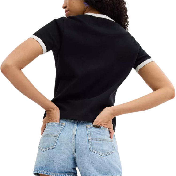Coach Ss24 Letter Logo Printed Round Neck Pullover Short Sleeve T-Shirt Women Tops Black CS612-BLK