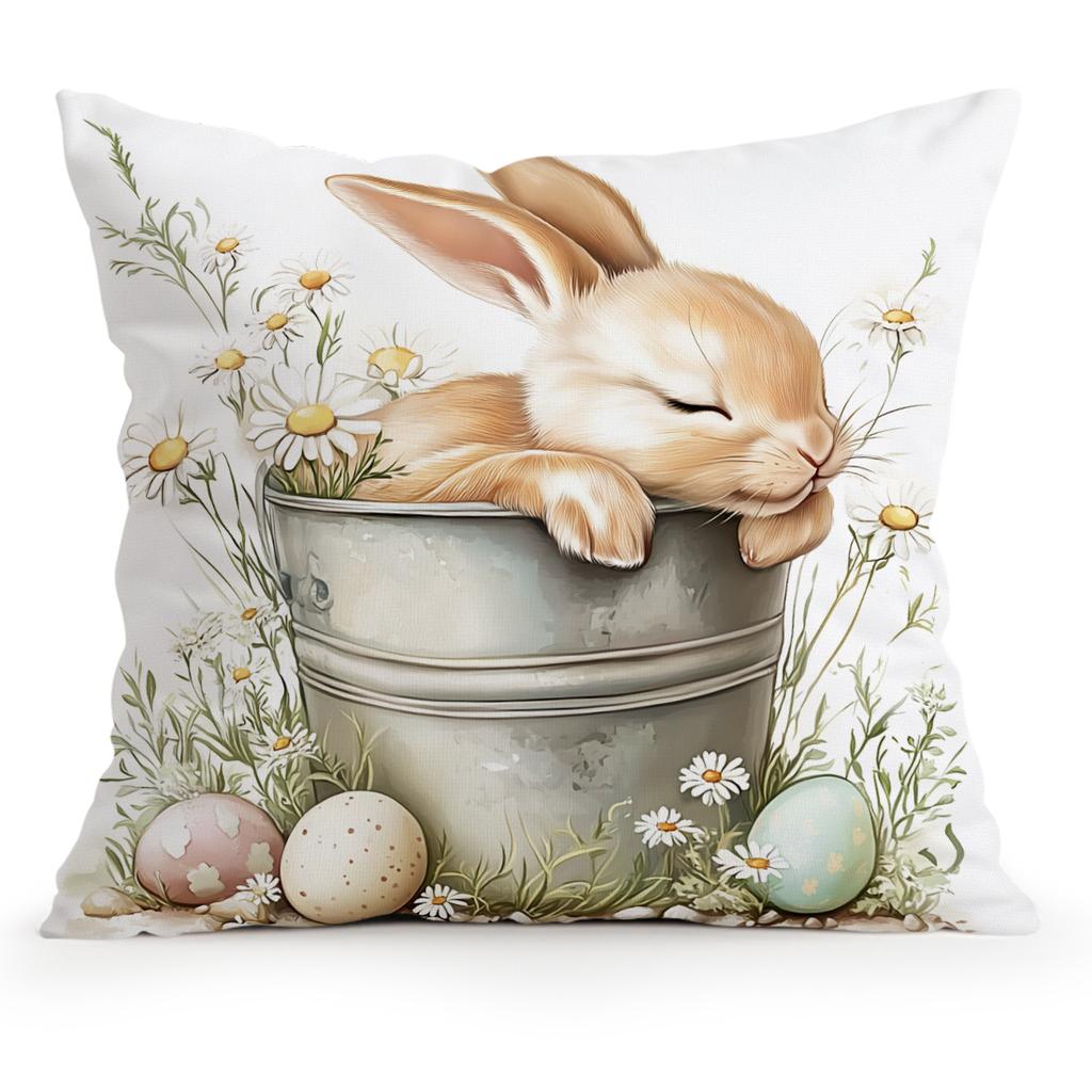 Easter Bunny Decoration Cushions Pillowcase Polyester Cushion Cover Throw Pillow Pillowcover Home Car Sofa Decor