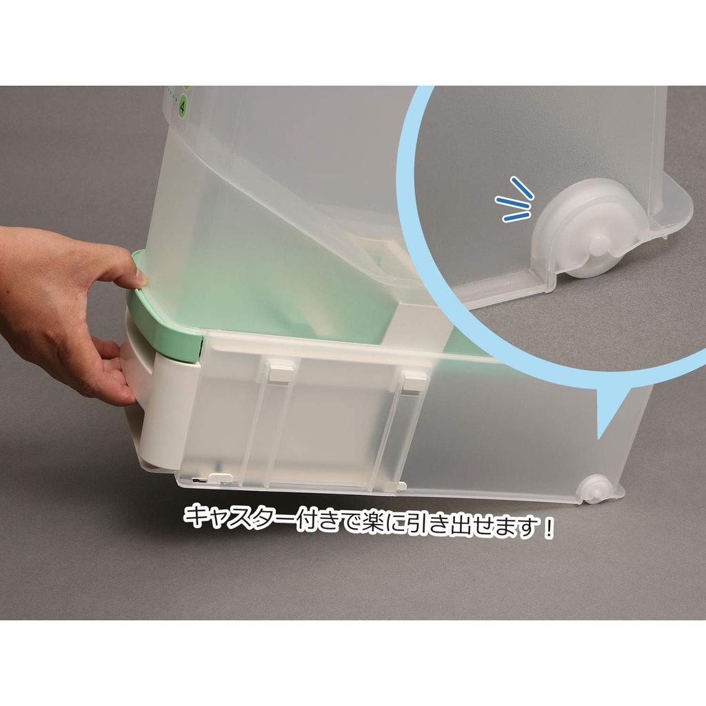 Belca Made In Japan Rice Washable Measuring Rice Capacity Width X Depth X Height Rice Comes with Roller Bin, Pot, 10kg, 18.9 43.5 40cm, Clear,