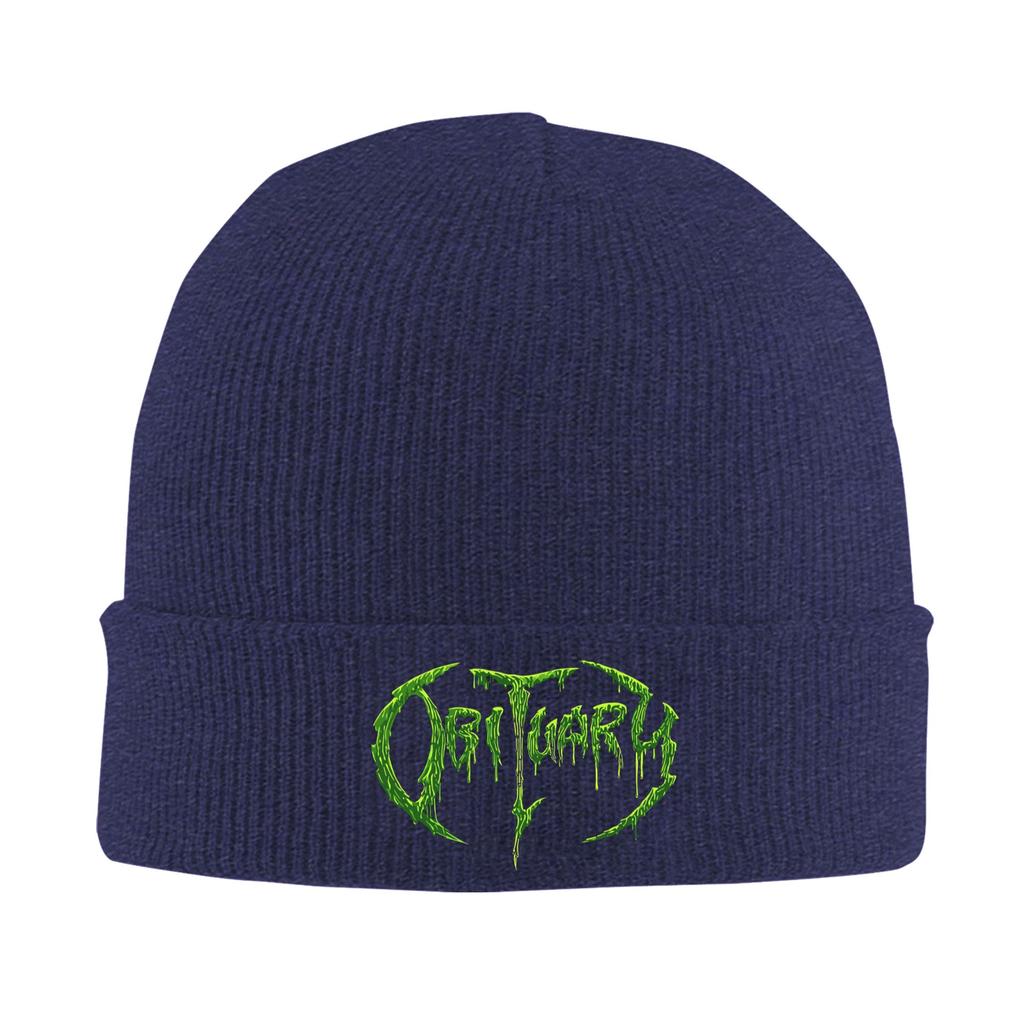 Vuxen Dödsannons Bandlogotyp Death Metal Trucker Varm Stickad Mössa Vinterstickad Mössa Huvudbonad Skullies Mössor Hip Hop-Mössor för Unisex