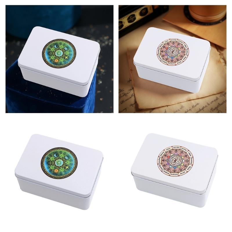 Scatola di metallo rettangolare per carte da gioco, contenitore per tarocchi, custodia per gioielli, gioco da poker, scatola vuota per carte da poker