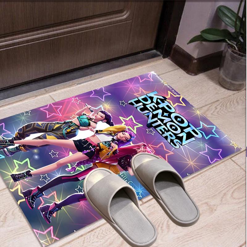 KPop Demon Hunters Pattern Rug, Indoor/Outdoor Mat, for Picnic, Gameroom, Bedroom, Office, Living Room, Home Decor Carpet, Birthday Gift