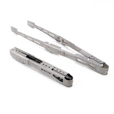 EXT Folding Tongs for Campfires and Stainless Length Folded 28cm [tab. Tongs] TB-EXT01 Cooking, Steel, 51cm,