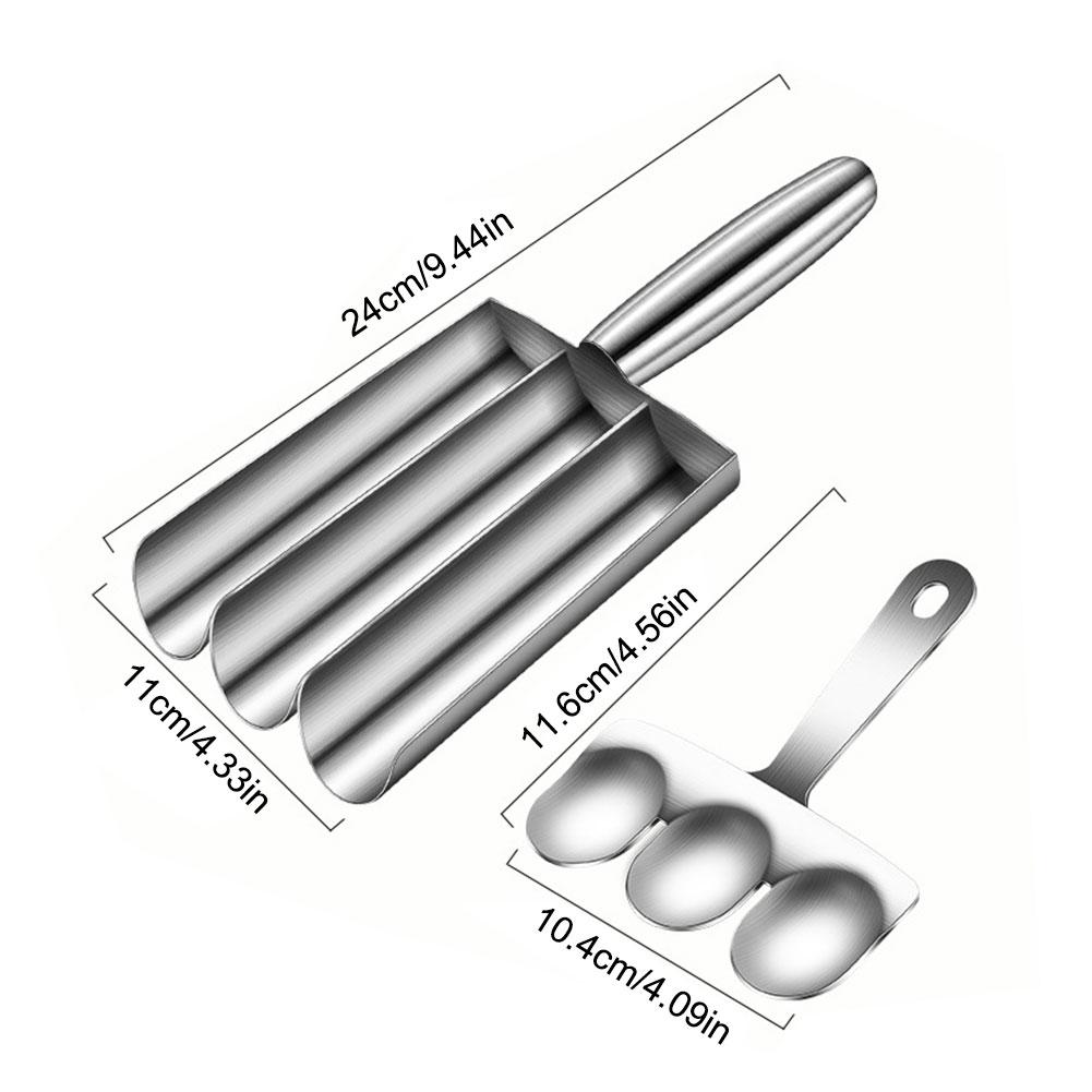 Stainless Steel Meatball Maker Tool Manual Triple Meatball Maker Meatball Making Set Home Kitchen Cooking Tool