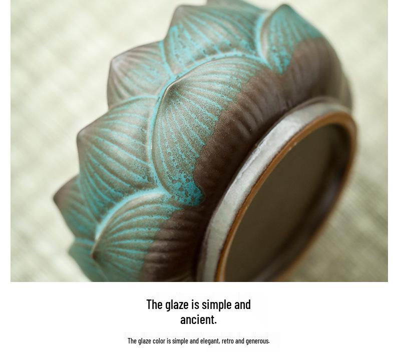 Ceramic Lotus Incense Burner for Mugwort & Sandalwood - Home Health Care Decor.