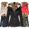 Winter Women Fashion Hooded Coat Faux Fur Warm Cotton Coats Casual Outerwear Fur Collar Jackets
