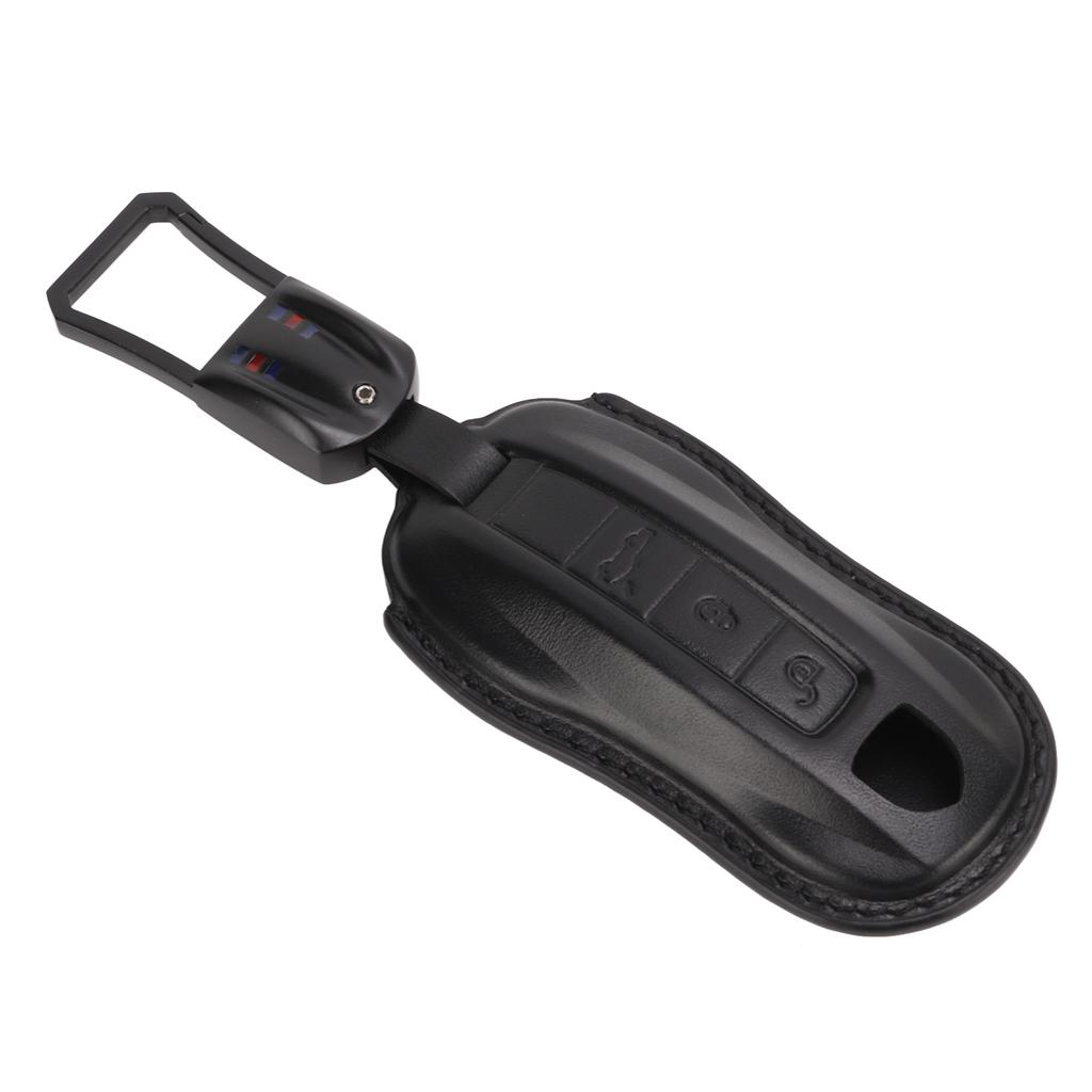 Car Key Case Cow Leather Key Fob Shell Protector Replacement for Cayenne Coupe 911 Panamera Taycan