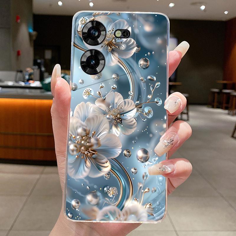 For Techno Pova 5 LH7n 5Pro LH8n Phone Case Tecno Pova 5 Pro Case Clear Luxury Fashion Butterfly Flowers Soft TPU Silicone Cover